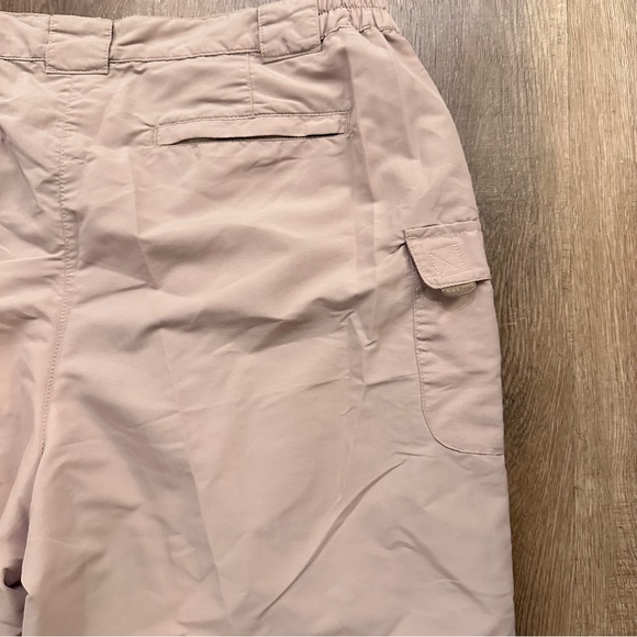 LL Bean Pants Womens Beige Khaki Cargo Nylon Outdoor Hiking Camping Fishing - Picture 7 of 12
